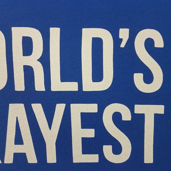 Graphic Tee Shirt Worlds Okayest Brother US XXL Blue White Statement Quote Humor - Picture 6 of 11